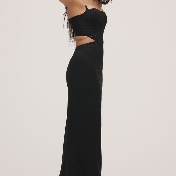 MISHA Cyrus Chain Cutout Suiting Maxi Dress- Size Small - Picture 3 of 14